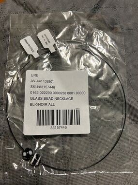 Glass Bead Necklace in Black & White